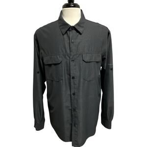 Columbia Omni-Wick Westerly Winds Button Up Shirt XL Dark Gray